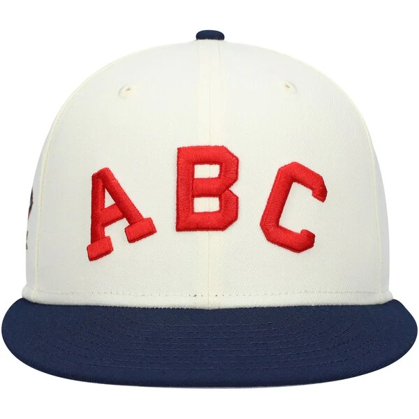 Rings & Crwns  Atlanta Black Crackers Team Fitted Hat - Cream/Navy - Image 2