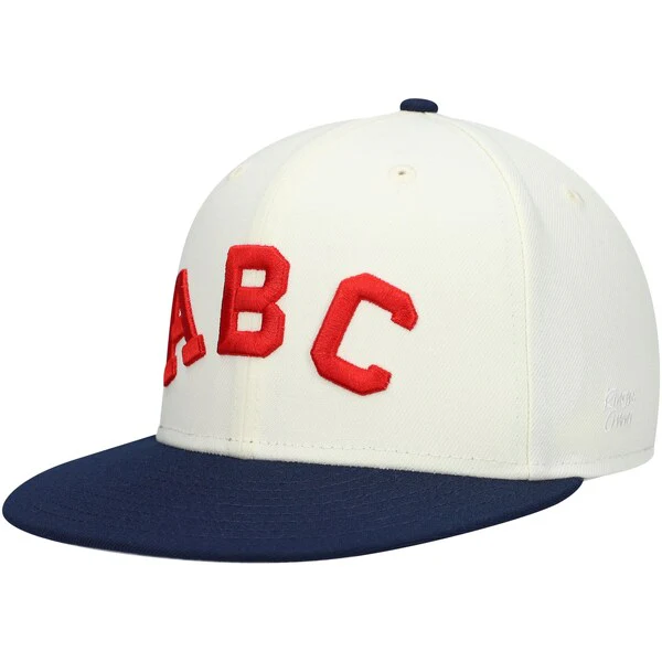 Rings & Crwns  Atlanta Black Crackers Team Fitted Hat - Cream/Navy - Image 3