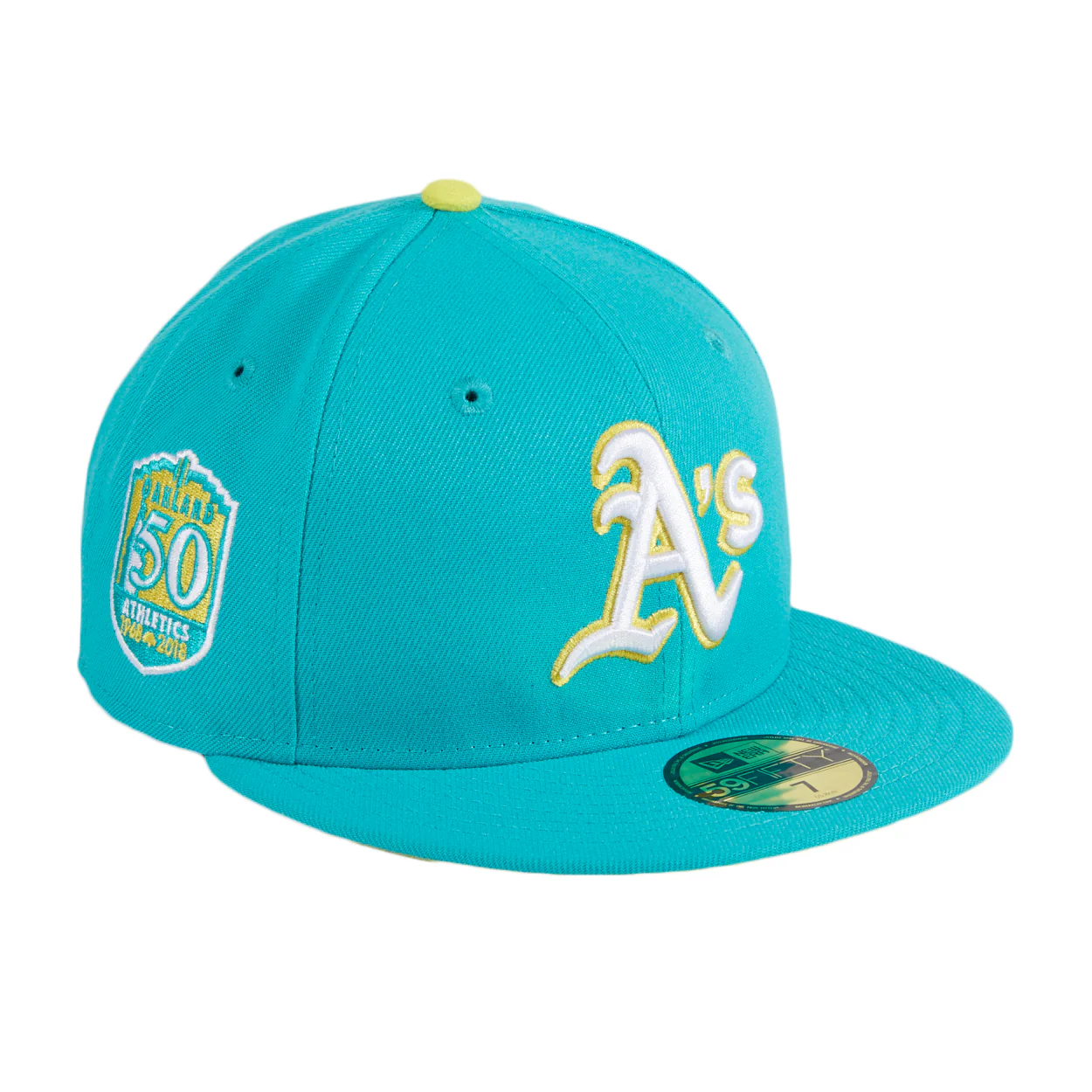 New Era Oakland Athletics Teal/Yellow Ice Cold Fashion 59FIFTY Fitted Hat - Image 3