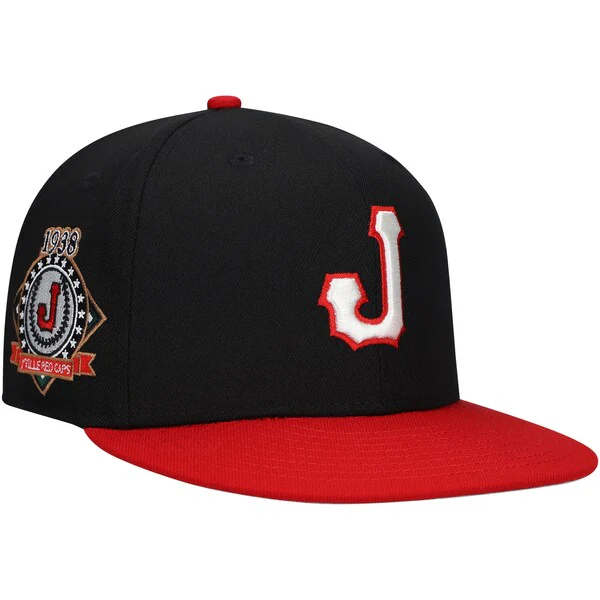 Rings & Crwns  Jacksonville Red Caps Team Fitted Hat - Black/Red