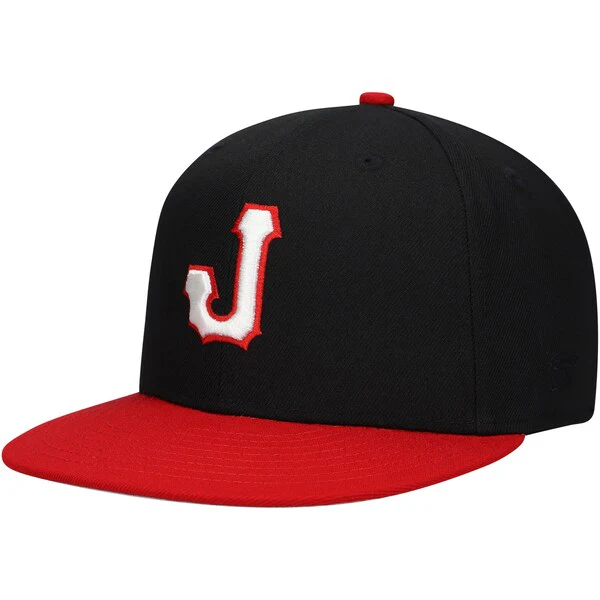 Rings & Crwns  Jacksonville Red Caps Team Fitted Hat - Black/Red - Image 3