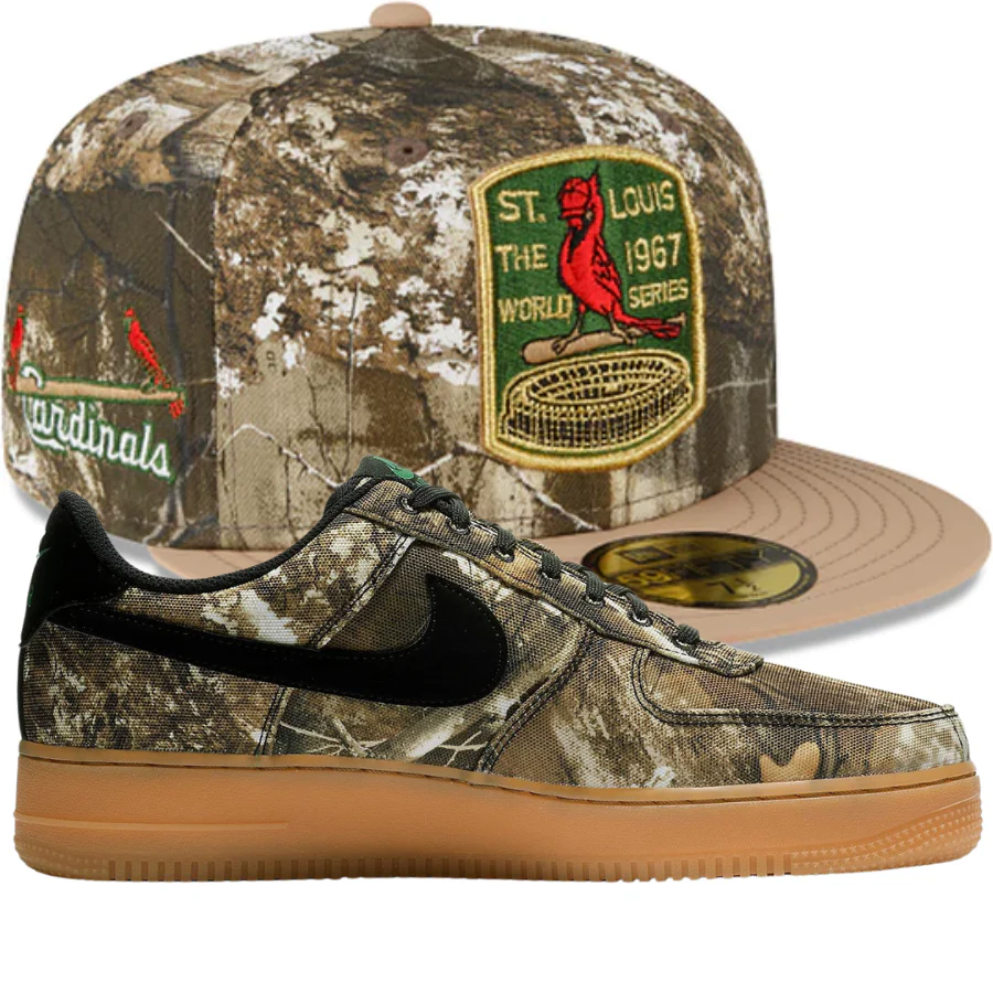 Just Caps Camouflage Fitted Hats w/ Nike Air Force 1 Low Realtree Black - Image 2