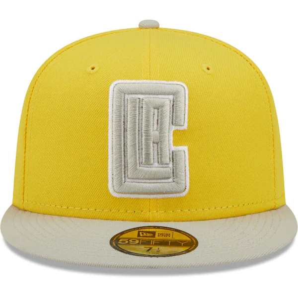 New Era  LA Clippers Color Pack 59FIFTY Fitted Hat - Yellow/Gray - Image 2