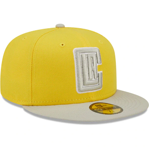New Era  LA Clippers Color Pack 59FIFTY Fitted Hat - Yellow/Gray - Image 3