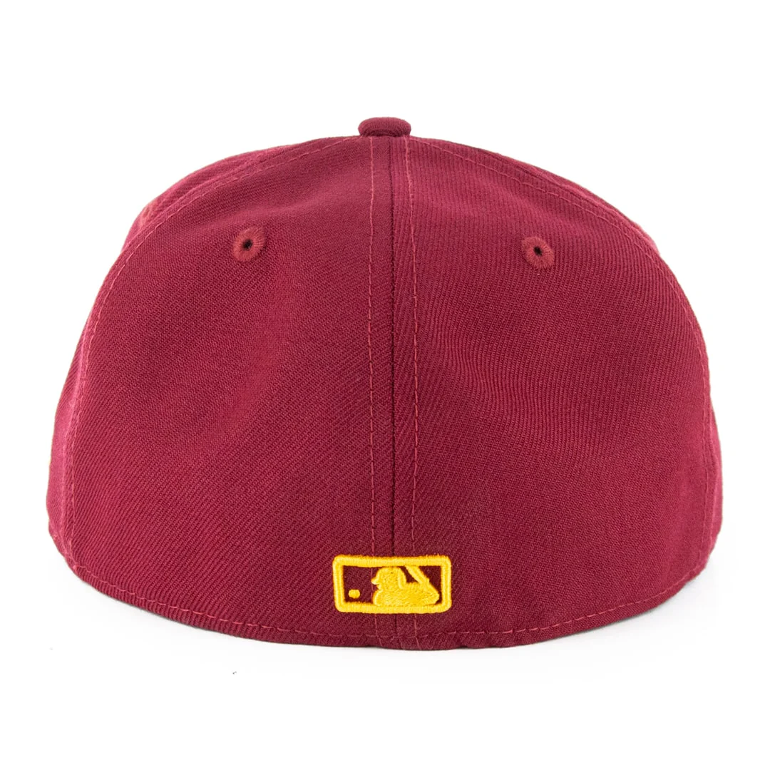 Los Angeles Dodgers Burgundy/Yellow 59Fifty Fitted Hat - Image 3