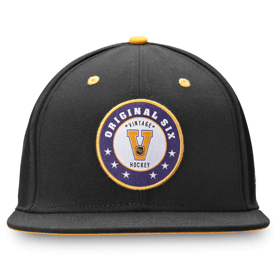 Fanatics Branded Black/Gold NHL Original Six Fitted Hat - Image 2