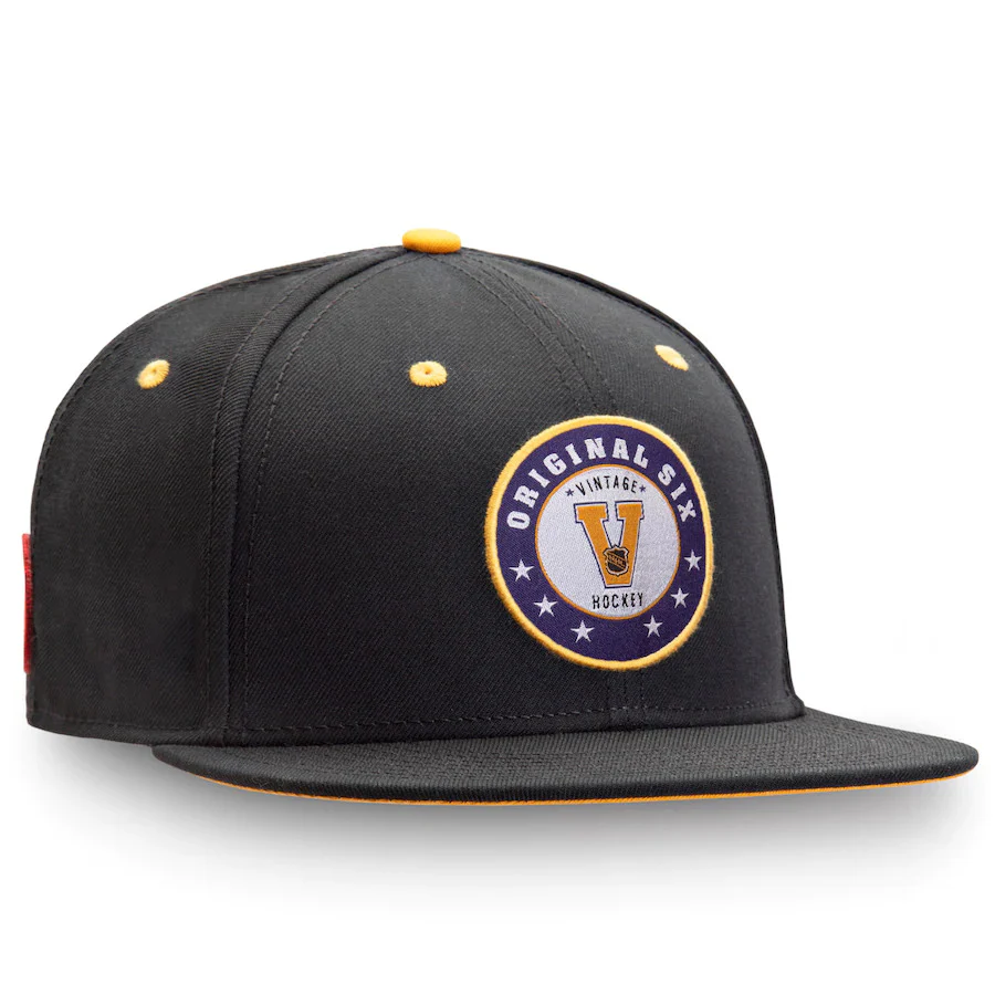 Fanatics Branded Black/Gold NHL Original Six Fitted Hat - Image 3