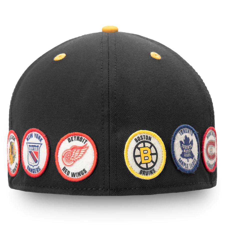 Fanatics Branded Black/Gold NHL Original Six Fitted Hat - Image 4