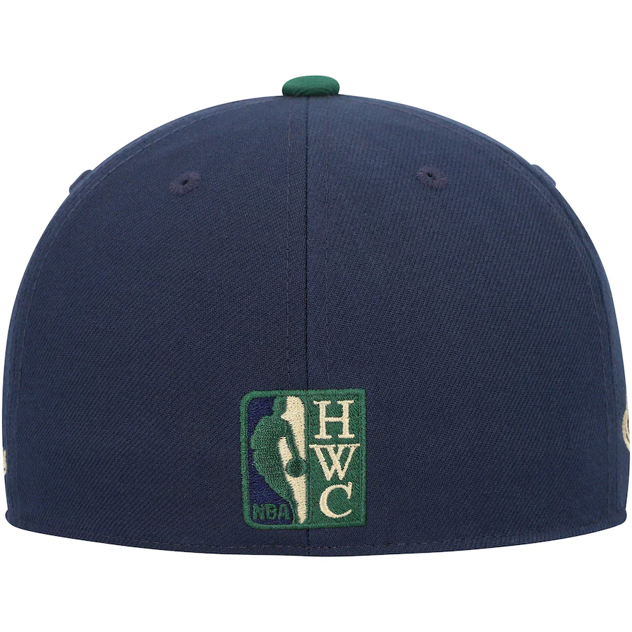 Mitchell & Ness Dallas Mavericks Navy/Green 2011 NBA Finals Grassland Fitted Hat - Image 3
