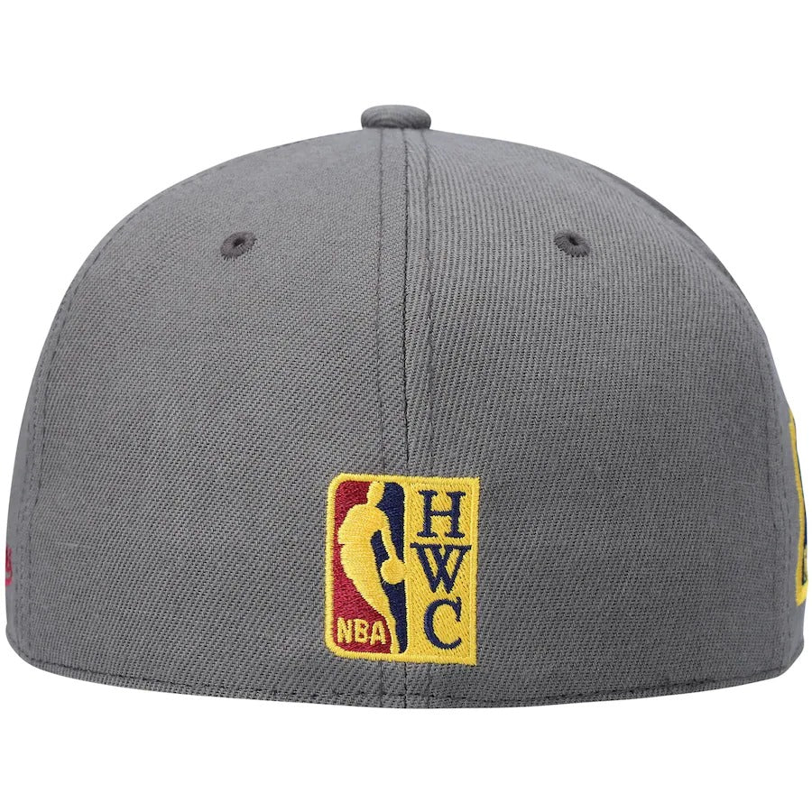 Mitchell & Ness Golden State Warriors Charcoal Hardwood Classics Carbon Cabarnet Fitted Hat - Image 3