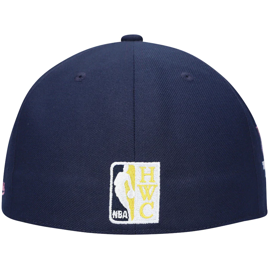 Mitchell & Ness New York Knicks Navy 50th Anniversary Burnt Sunrise Fitted Hat - Image 3