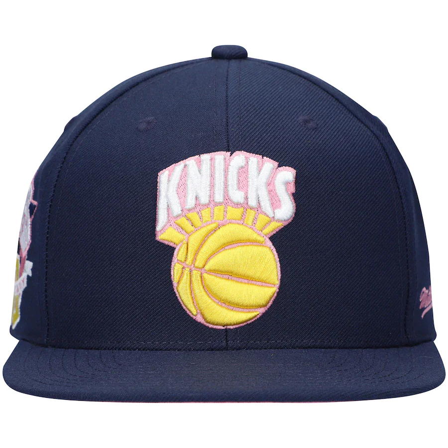 Mitchell & Ness New York Knicks Navy 50th Anniversary Burnt Sunrise Fitted Hat - Image 5