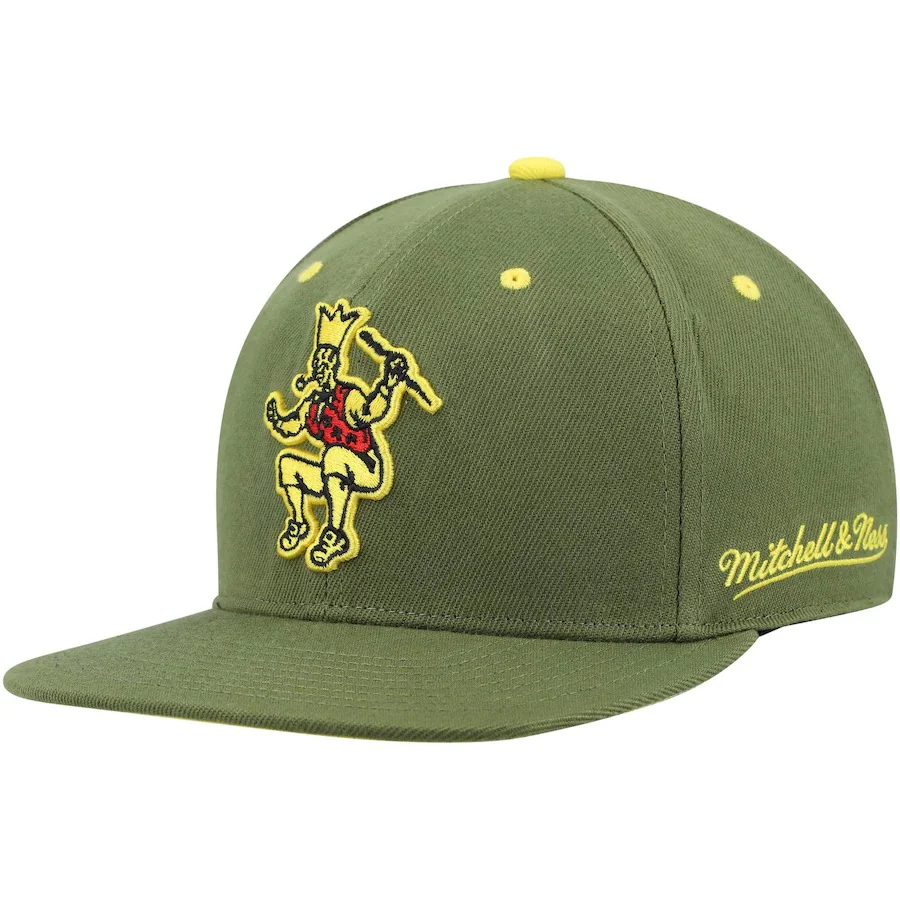 Mitchell & Ness x Lids Boston Celtics Olive 50th Anniversary Hardwood Classics Dusty Fitted Hat - Image 4