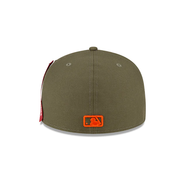 New Era Alpha Industries X Cincinnati Reds Green 59FIFTY Fitted Hat - Image 6
