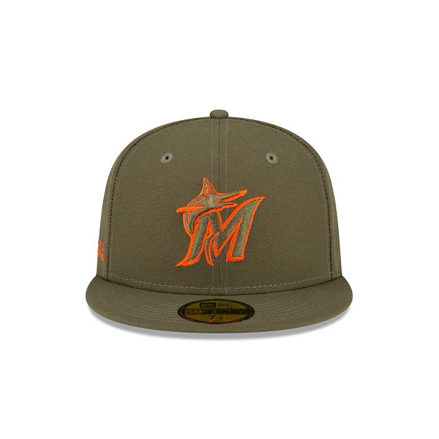 New Era Alpha Industries X Miami Marlins Green 59FIFTY Fitted Hat - Image 2