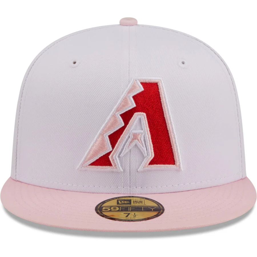 New Era Arizona Diamondbacks White/Pink Scarlet Undervisor 59FIFTY Fitted Hat - Image 5