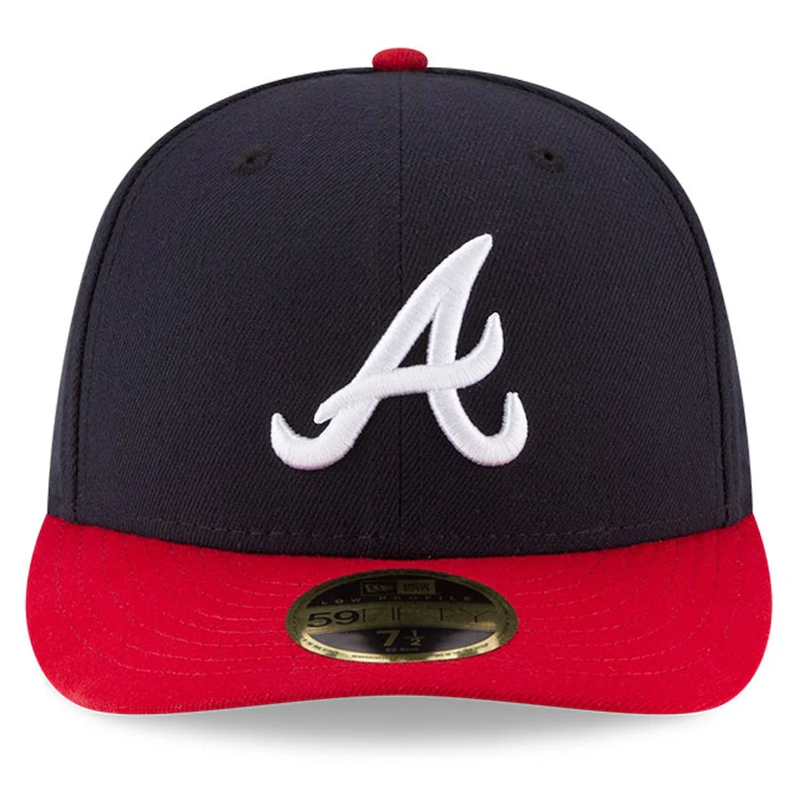 New Era Atlanta Braves Authentic Navy Blue & Red Low Profile 59FIFTY Fitted Hat - Image 2