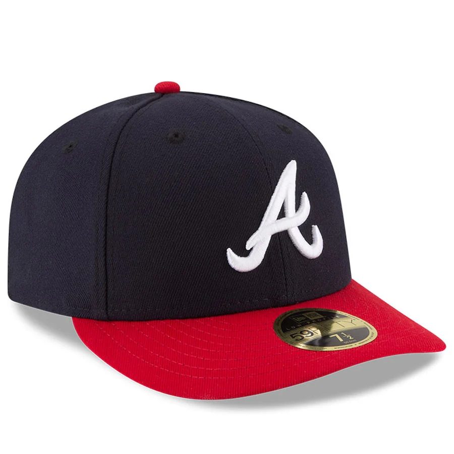 New Era Atlanta Braves Authentic Navy Blue & Red Low Profile 59FIFTY Fitted Hat - Image 3