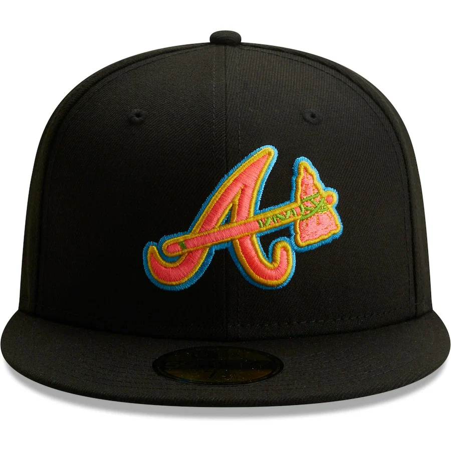 New Era Atlanta Braves Black Glow Undervisor 59FIFTY Fitted Hat - Image 3