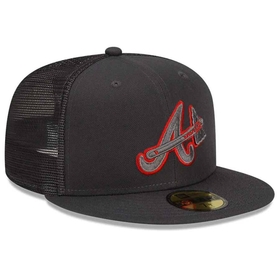 New Era Atlanta Braves Graphite 2022 Batting Practice 59FIFTY Fitted Hat - Image 4