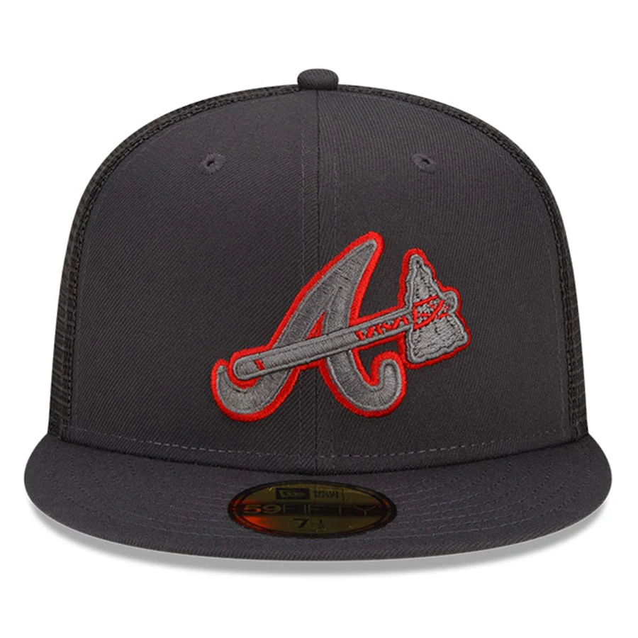 New Era Atlanta Braves Graphite 2022 Batting Practice 59FIFTY Fitted Hat - Image 5