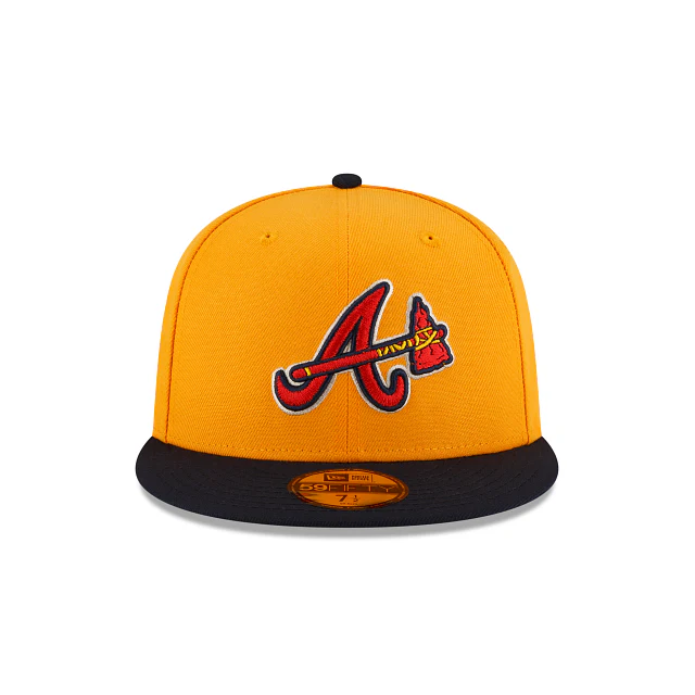 New Era Atlanta Braves Mustard 59FIFTY Fitted Hat - Image 2
