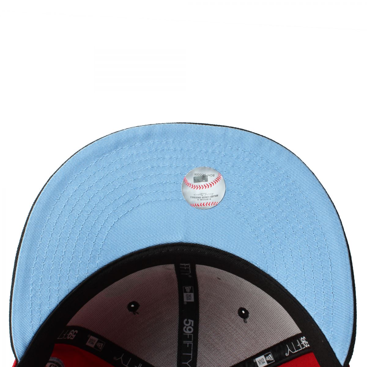 New Era Atlanta Braves Script 40th Anniversary Red/Black Light Blue UV 59FIFTY Fitted Hat - Image 2