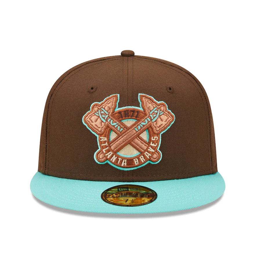 New Era Atlanta Braves Walnut Mint 2022 59FIFTY Fitted Hat - Image 5