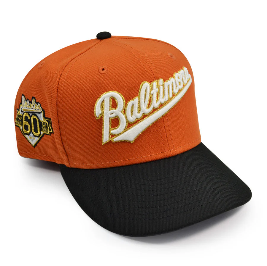 New Era Baltimore Orioles Flight Orange/Black 60th Anniversary 59FIFTY Fitted Hat - Image 3