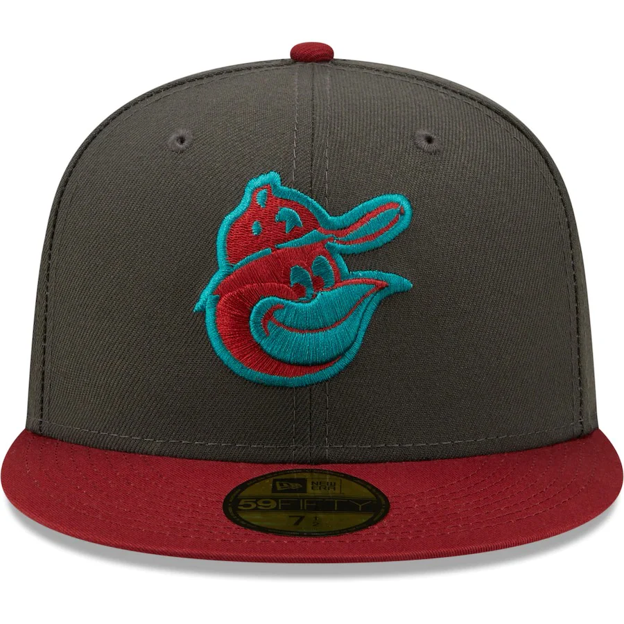 New Era Baltimore Orioles Graphite/Cardinal 1966 World Series Titlewave 59FIFTY Fitted Hat - Image 2