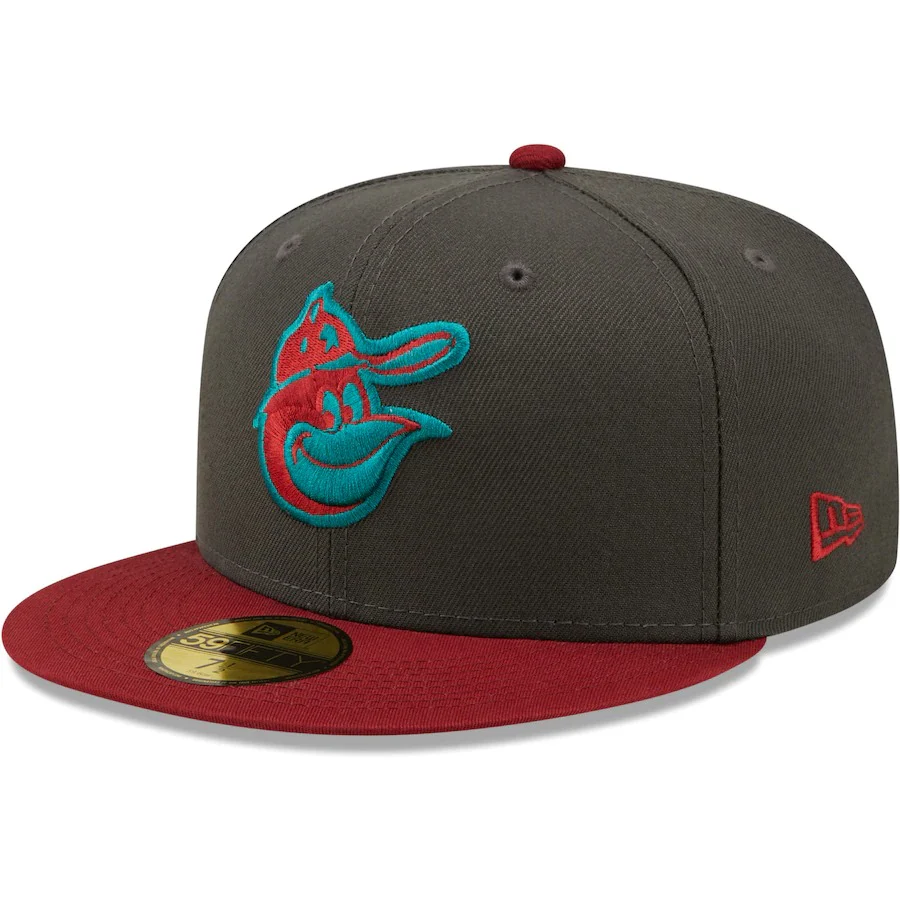New Era Baltimore Orioles Graphite/Cardinal 1966 World Series Titlewave 59FIFTY Fitted Hat - Image 4