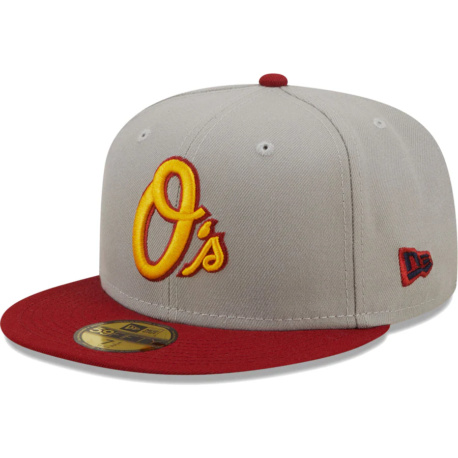 New Era Baltimore Orioles Gray/Red 50th Anniversary Navy Undervisor 59FIFTY Fitted Hat - Image 3