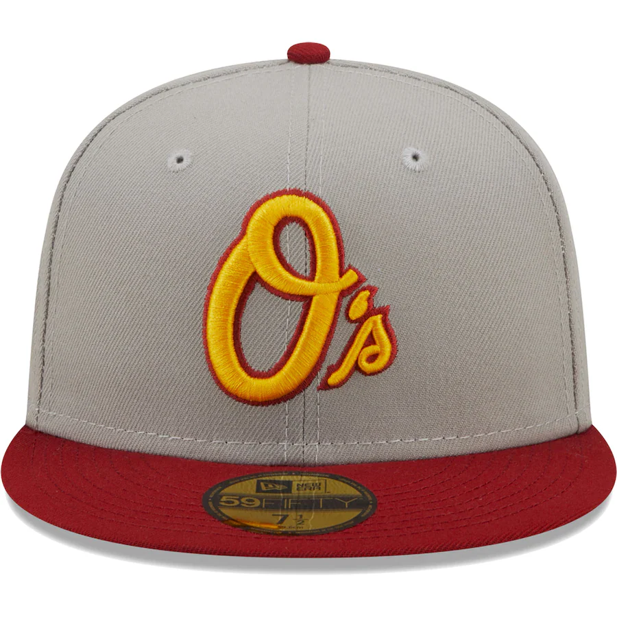 New Era Baltimore Orioles Gray/Red 50th Anniversary Navy Undervisor 59FIFTY Fitted Hat - Image 5