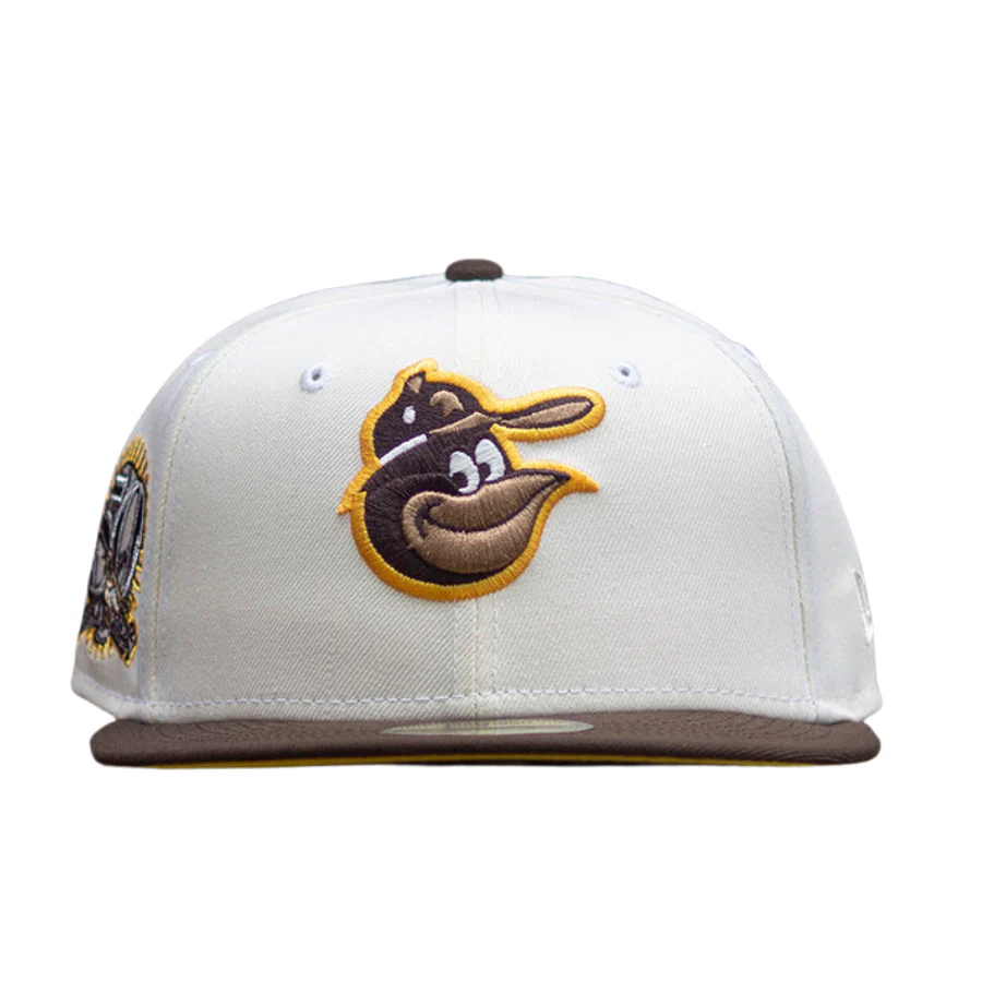 New Era Baltimore Orioles White/Brown/Yellow 50th Anniversary 59FIFTY Fitted Cap - Image 4