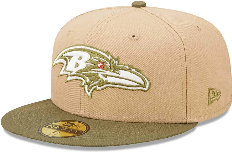 New Era Baltimore Ravens 10th Anniversary Saguaro Tan/Olive 59FIFTY Fitted Hat - Image 4