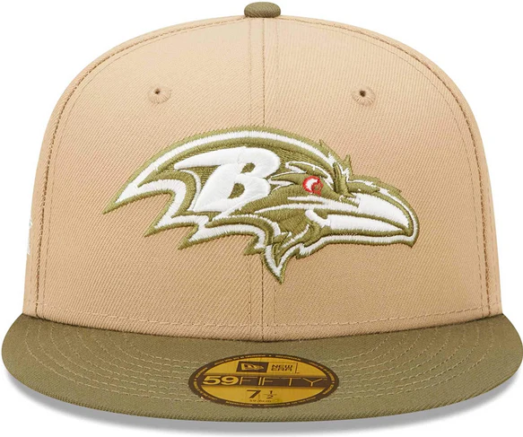 New Era Baltimore Ravens 10th Anniversary Saguaro Tan/Olive 59FIFTY Fitted Hat - Image 5