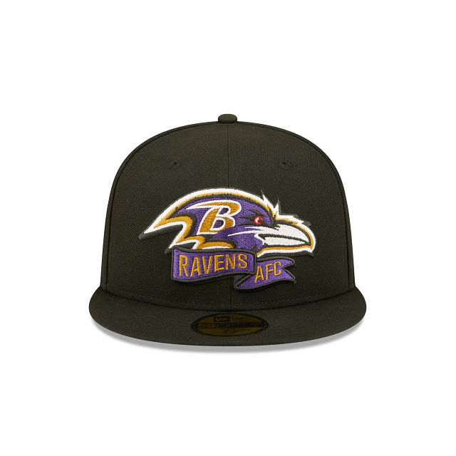 New Era Baltimore Ravens 2022 Sideline Black 59FIFTY Fitted Hat - Image 2