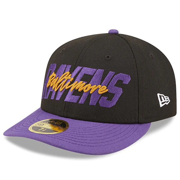 New Era Baltimore Ravens  Black/Purple 2022 NFL Draft Low Profile 59FIFTY Fitted Hat