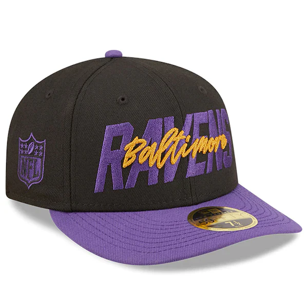 New Era Baltimore Ravens  Black/Purple 2022 NFL Draft Low Profile 59FIFTY Fitted Hat - Image 3