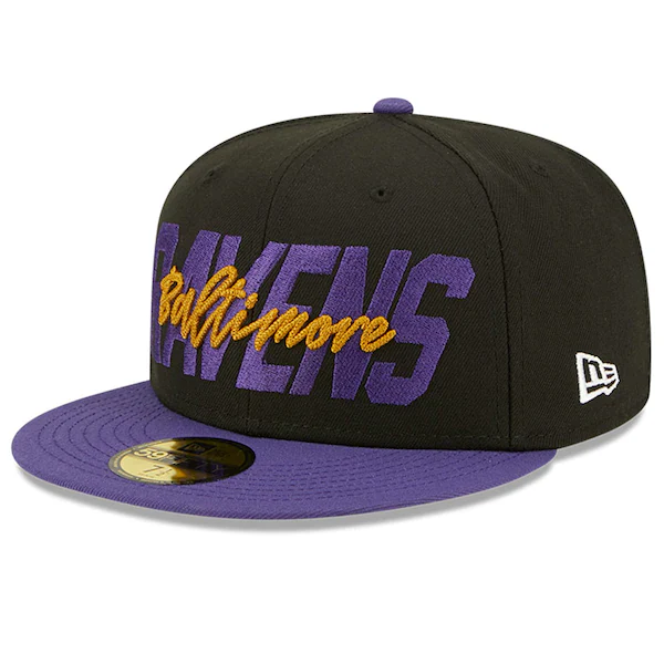 New Era Baltimore Ravens  Black/Purple 2022 NFL Draft On Stage 59FIFTY Fitted Hat