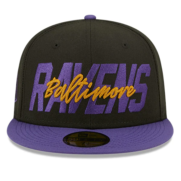 New Era Baltimore Ravens  Black/Purple 2022 NFL Draft On Stage 59FIFTY Fitted Hat - Image 2