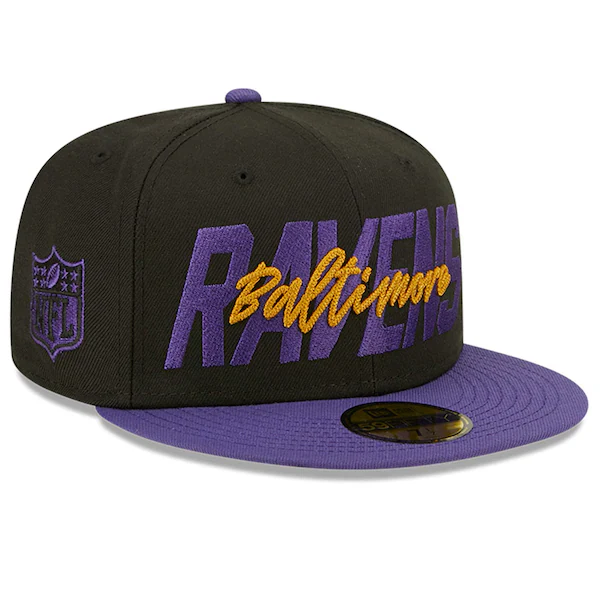 New Era Baltimore Ravens  Black/Purple 2022 NFL Draft On Stage 59FIFTY Fitted Hat - Image 3