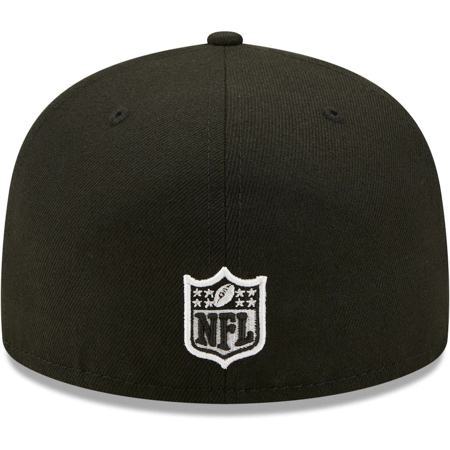 New Era Black Baltimore Ravens Super Bowl XXXV Patch Purple Undervisor 59FIFY Fitted Hat - Image 4