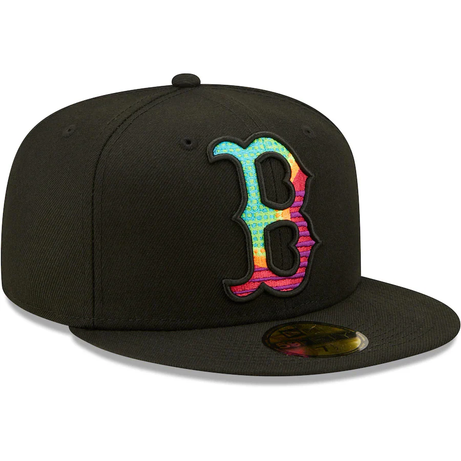 New Era Black Boston Red Sox Neon Fill 59FIFTY Fitted Hat - Image 3