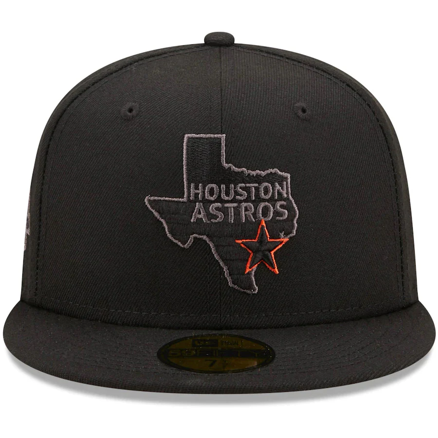 New Era Black Houston Astros 45th Anniversary Patch Blackout Pop Undervisor 59FIFTY Fitted Hat - Image 2