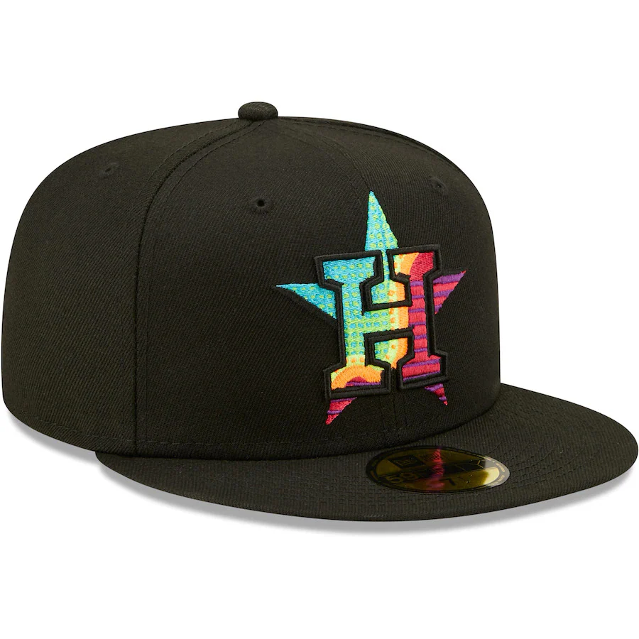 New Era Black Houston Astros Neon Fill 59FIFTY Fitted Hat - Image 3
