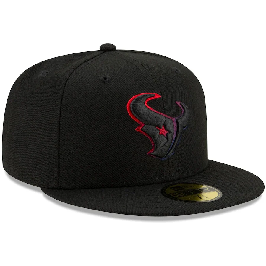 New Era Black Houston Texans Logo Color Dim 59FIFTY Fitted Hat - Image 4