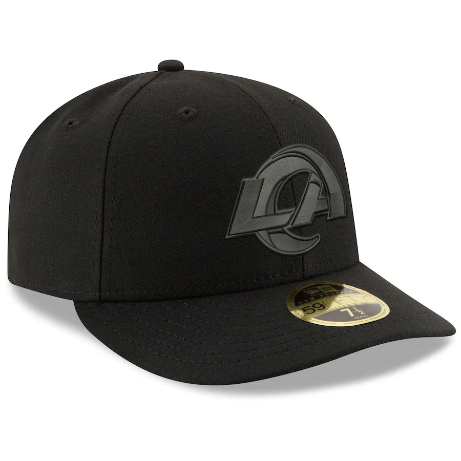 New Era Black Los Angeles Rams Logo Low Profile 59FIFTY Fitted Hat - Image 3