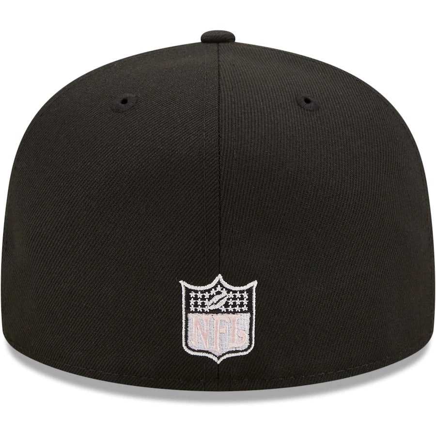 New Era Black Miami Dolphins 1983 Pro Bowl Pink Undervisor 59FIFTY Fitted Hat - Image 4