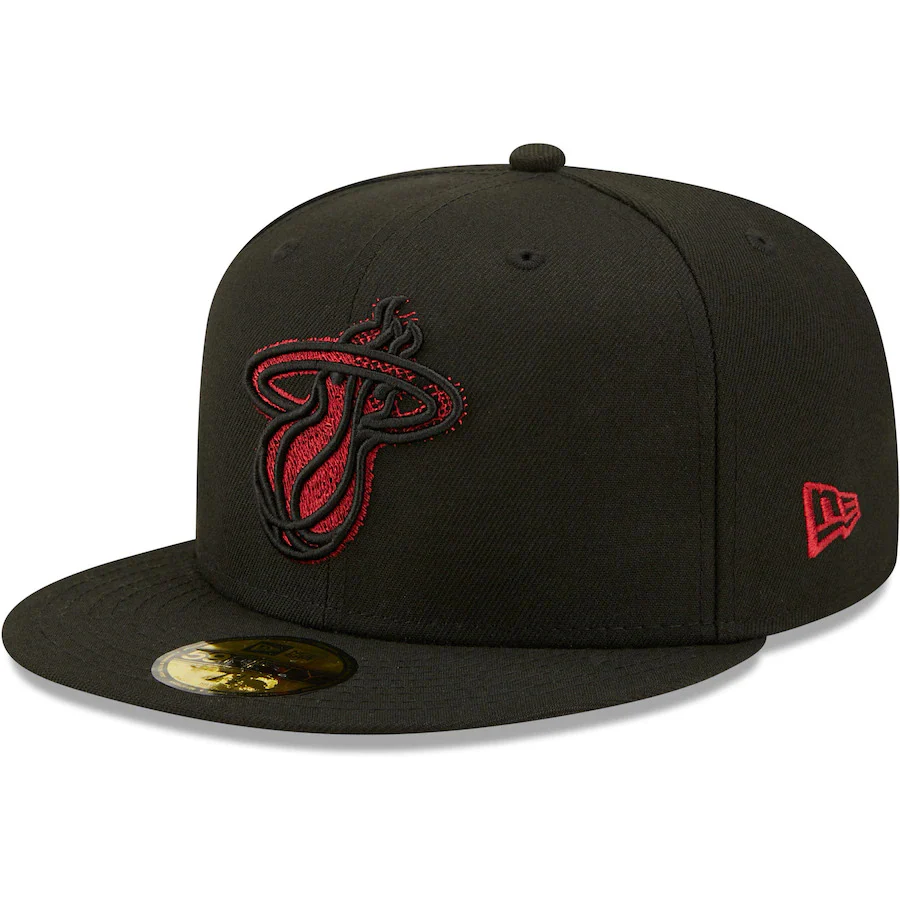 New Era Black Miami Heat Scored 59FIFTY Fitted Hat